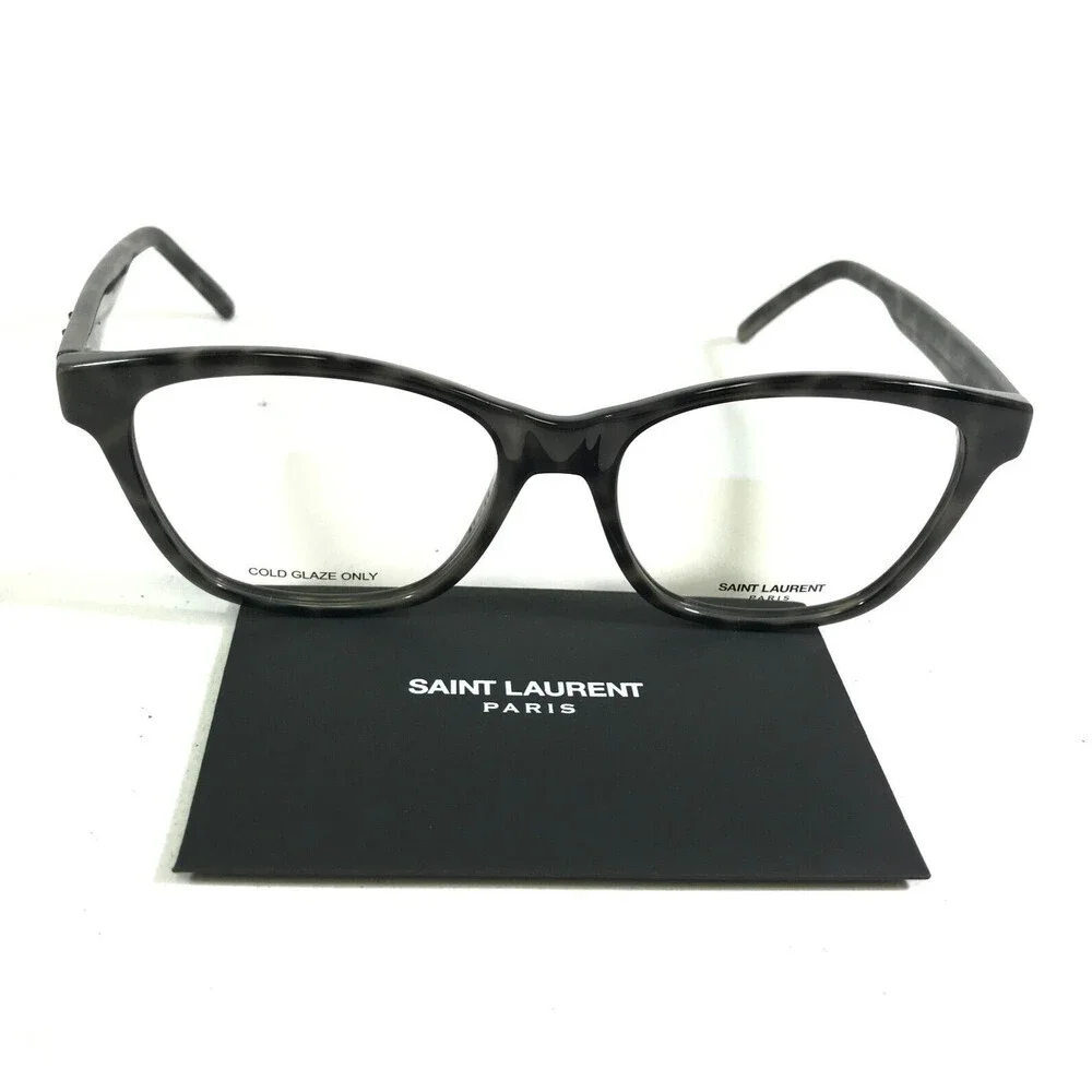 Saint Laurent Eyeglasses Frames SL338 004 Gray Tortoise Cat Eye 53-17-145